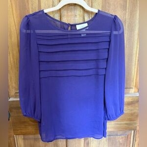 LOFT‎ Purple Sheer Blouse M